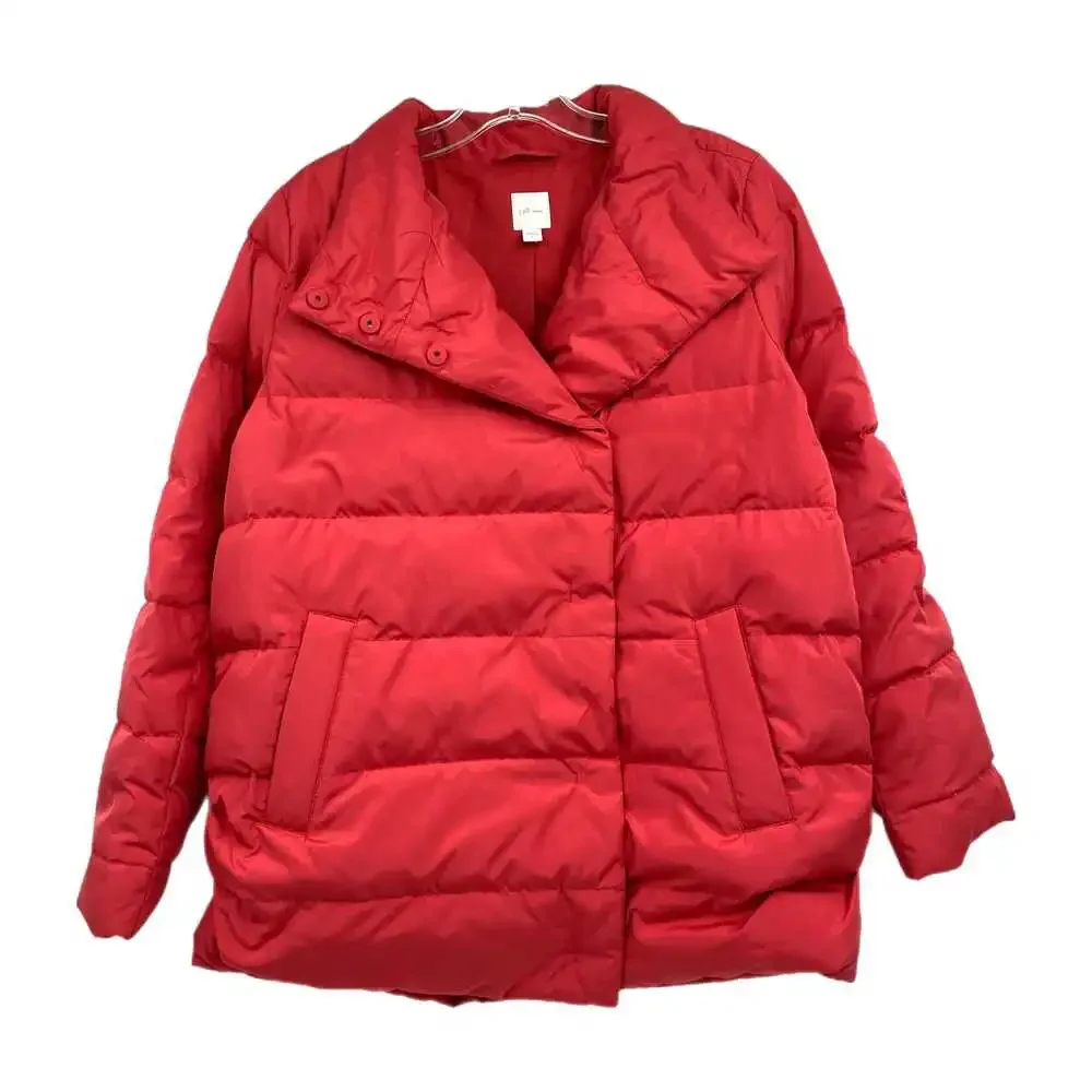 J. Jill Orange Down-Filled Puffer Jacket | Women’s Size S